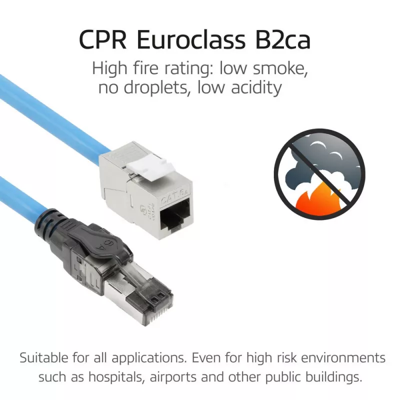 ACT CAT6A S/FTP B2ca PoE++ 100W solide vorkonfektionierte Installationskabel FB0175