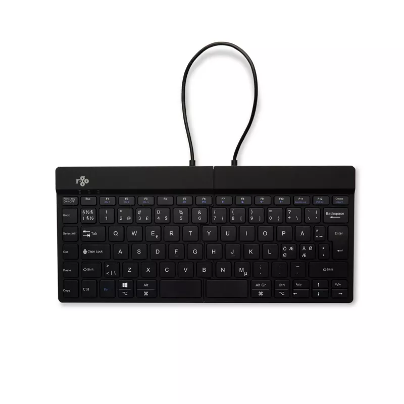 R-Go Tools Ergonomische Tastatur R-Go Split Break mit Pausensoftware, ergonomische geteilte Tastatur, QWERTY (NORDISCH), Bluetooth, schwarz