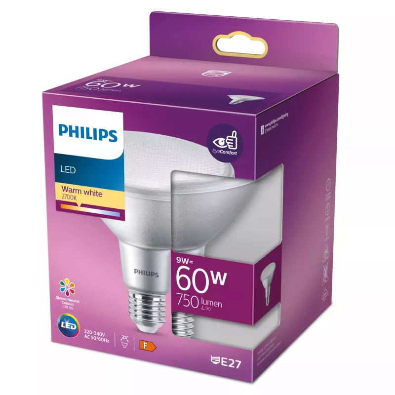 Reflektorlampe Philips PAR38 9W (entspricht 60W) E27 750 lm 2700K CRI90 25°