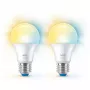 WiZ Bulb 60W A60 E27 x2, Intelligente Lampe, Wi-Fi/Bluetooth, Weiß, Wi-Fi 4 (802.11n), 802.11b, 802.11g, LED, E27