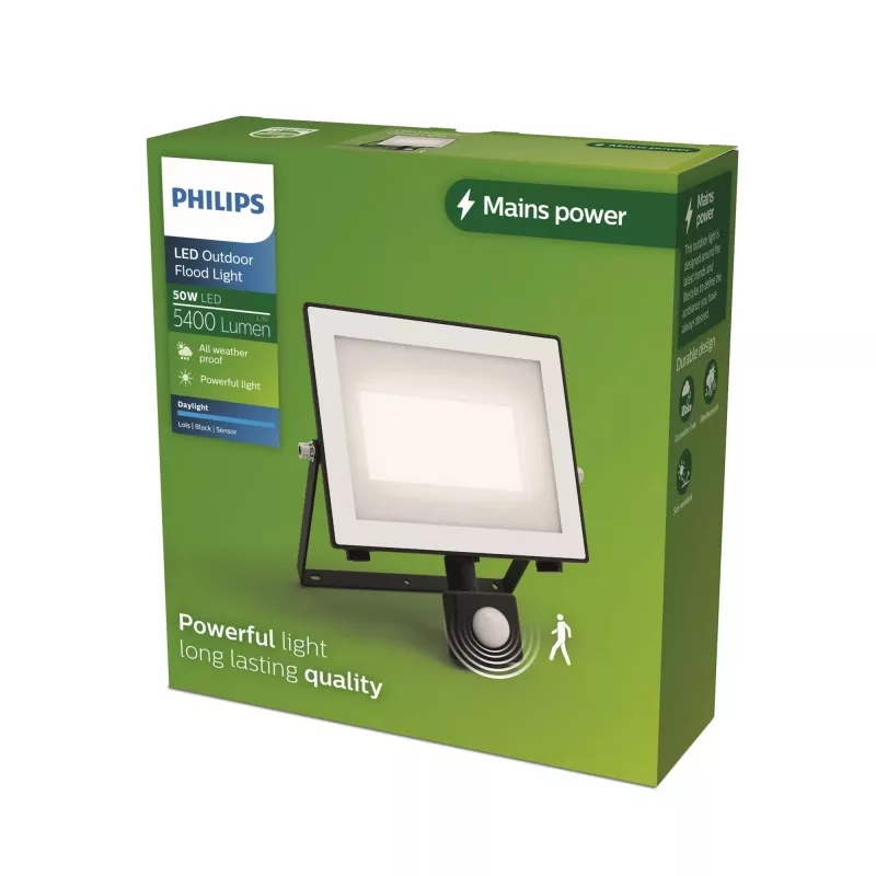 Außenwandleuchte Philips Lois 50W LED, Schwarz, Metallgehäuse, nicht austauschbare LED, 220–240V