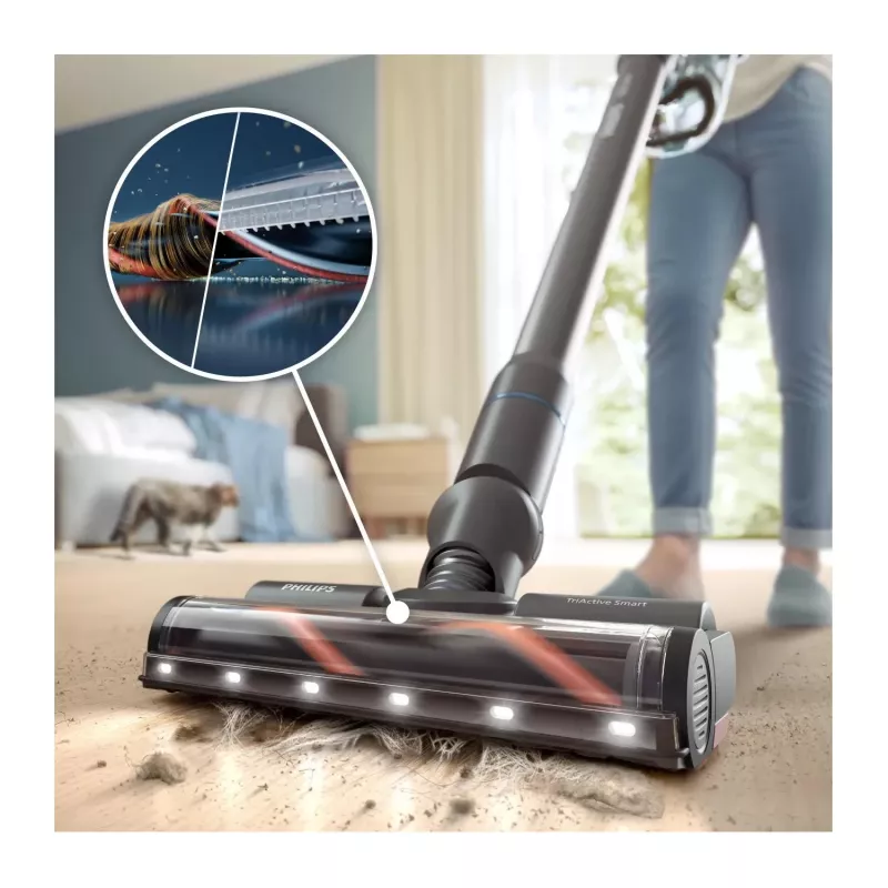 2-in-1-Stabstaubsauger Philips XC8155/01 — batteriebetriebener Trocken- und Nassreiniger ohne Beutel, 25,2 V, 0,6 l Staubbehälter, blau