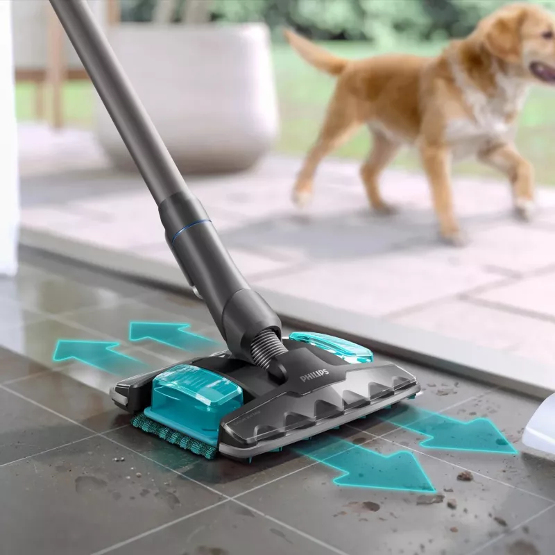 2-in-1-Stabstaubsauger Philips XC8155/01 — batteriebetriebener Trocken- und Nassreiniger ohne Beutel, 25,2 V, 0,6 l Staubbehälter, blau