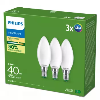 LED-Lampe Philips 2,3 W E14 Warmweiß 485 lm 300° CRI 80 50.000 h