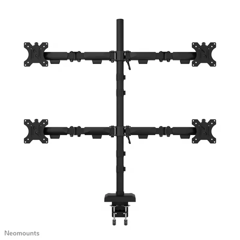 Vierfach-Monitorarm Neomounts DS60-600BL2-2 für 10–32-Zoll-Bildschirme, VESA 75x75–100x100, max. Tragkraft 8 kg, Klemme/Tischdurchführung, schwarz