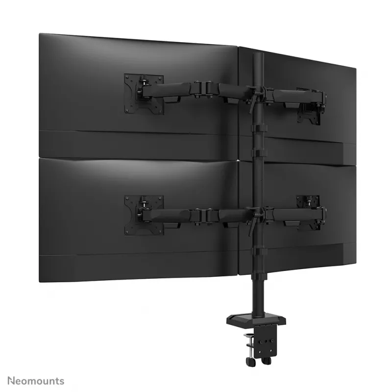 Vierfach-Monitorarm Neomounts DS60-600BL2-2 für 10–32-Zoll-Bildschirme, VESA 75x75–100x100, max. Tragkraft 8 kg, Klemme/Tischdurchführung, schwarz
