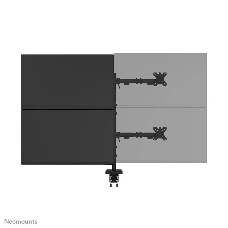 Vierfach-Monitorarm Neomounts DS60-600BL2-2 für 10–32-Zoll-Bildschirme, VESA 75x75–100x100, max. Tragkraft 8 kg, Klemme/Tischdurchführung, schwarz