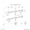 Vierfach-Monitorarm Neomounts DS60-600BL2-2 für 10–32-Zoll-Bildschirme, VESA 75x75–100x100, max. Tragkraft 8 kg, Klemme/Tischdurchführung, schwarz