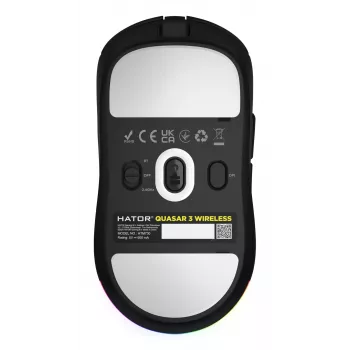 HATOR Quasar 3 Wireless Maus Gaming Beidhändig RF Wireless + Bluetooth + USB Typ-A Optisch 12000 DPI