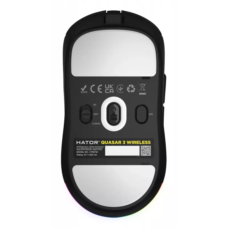 HATOR Quasar 3 Wireless Maus Gaming Beidhändig RF Wireless + Bluetooth + USB Typ-A Optisch 12000 DPI