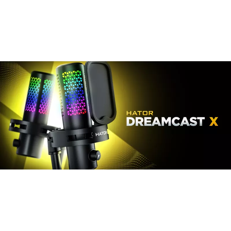 HATOR Dreamcast X, Schwarz, Podcast-Mikrofon, -32 dB, 20 - 16000 Hz, 16 Bit, 96 kHz, 70 dB