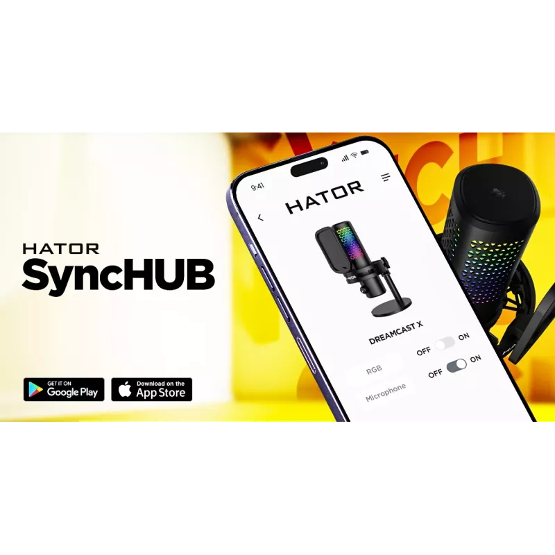 HATOR Dreamcast X, Schwarz, Podcast-Mikrofon, -32 dB, 20 - 16000 Hz, 16 Bit, 96 kHz, 70 dB