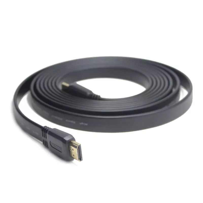 HDMI-HDMI-Kabel v2.0 3D TV High Speed Ethernet 1,8 m flach (vergoldete Enden)