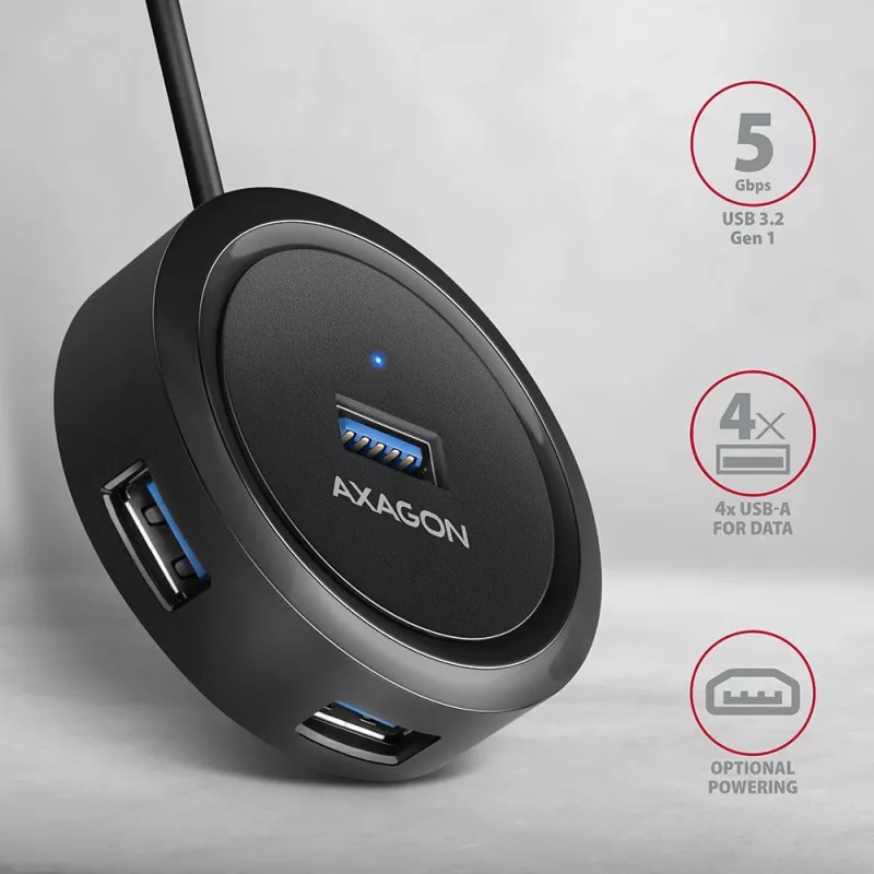 AXAGON HUE-P1AL Hub 4-Port USB 3.2 Gen 1 RUND