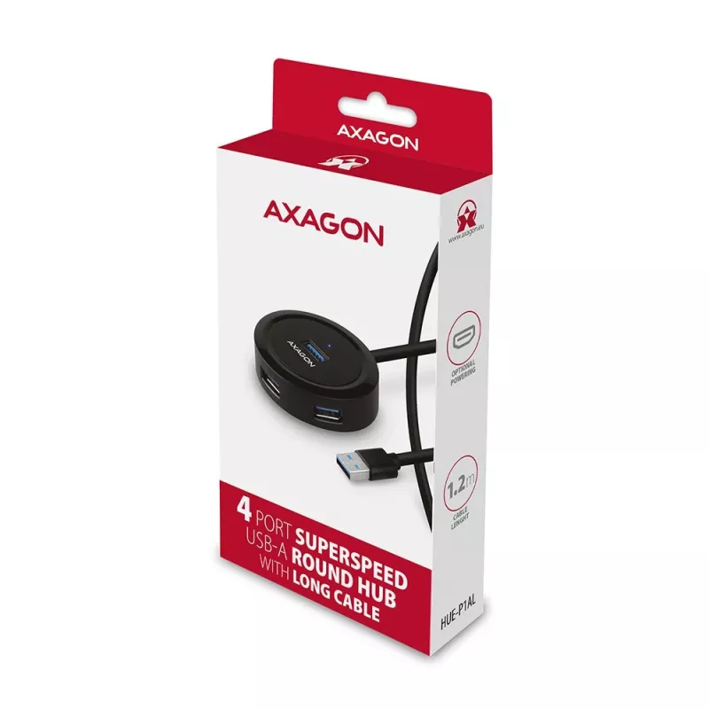 AXAGON HUE-P1AL Hub 4-Port USB 3.2 Gen 1 RUND