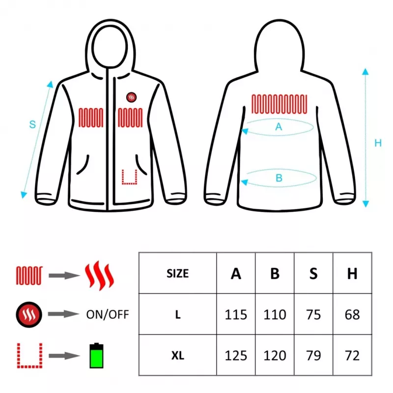 Beheizbare Herrenjacke, Größe: L, XL