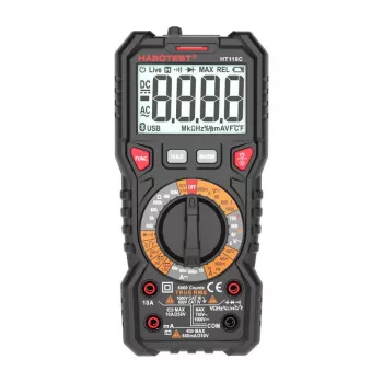 Digital-Multimeter mit Taschenlampe Habotest HT118C, True RMS, NCV, Batterietest