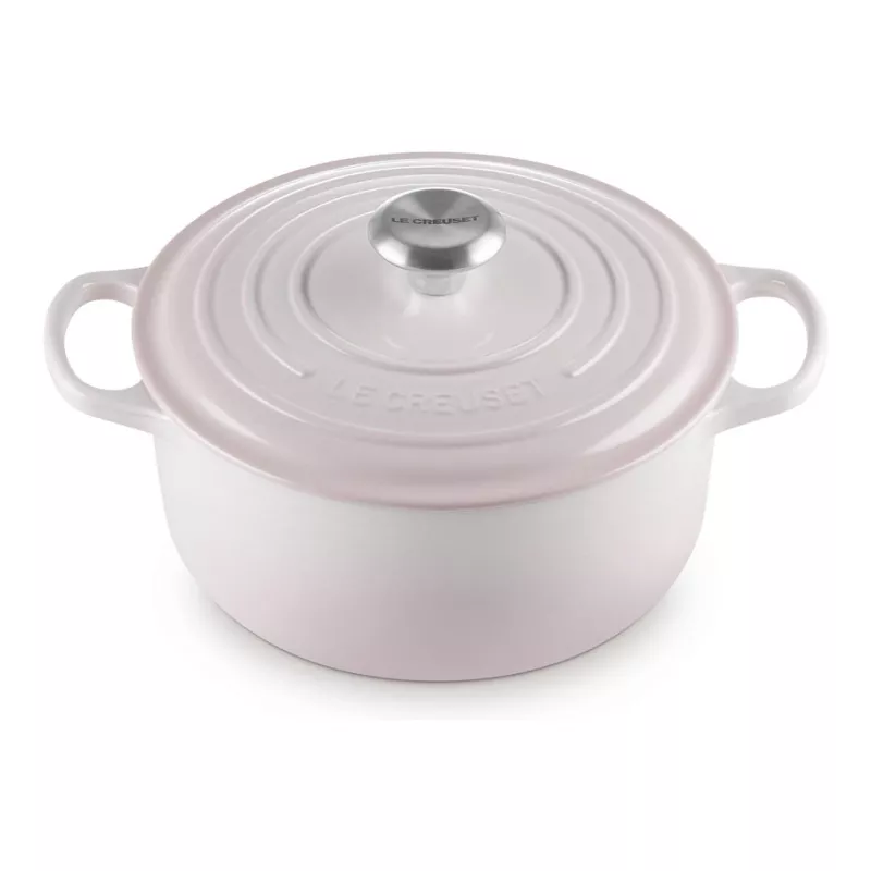 Le Creuset Signature Gusseisen Runder Schmortopf 24 cm shell pink