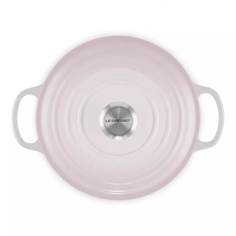 Le Creuset Signature Gusseisen Runder Schmortopf 24 cm shell pink