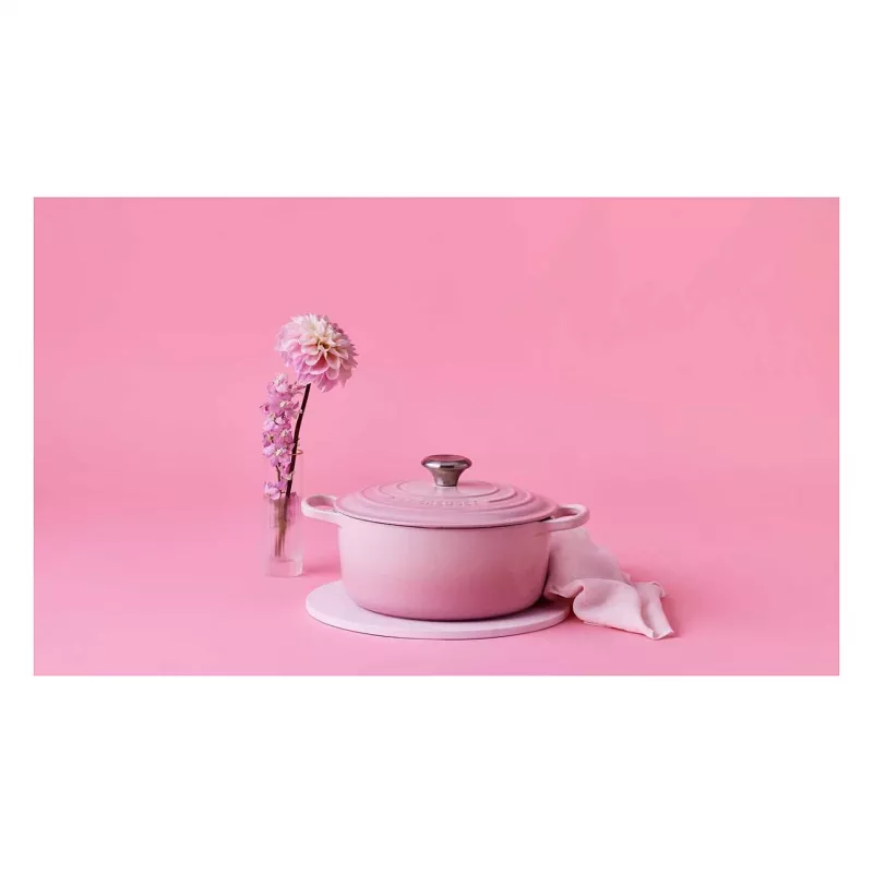 Le Creuset Signature Gusseisen Runder Schmortopf 24 cm shell pink