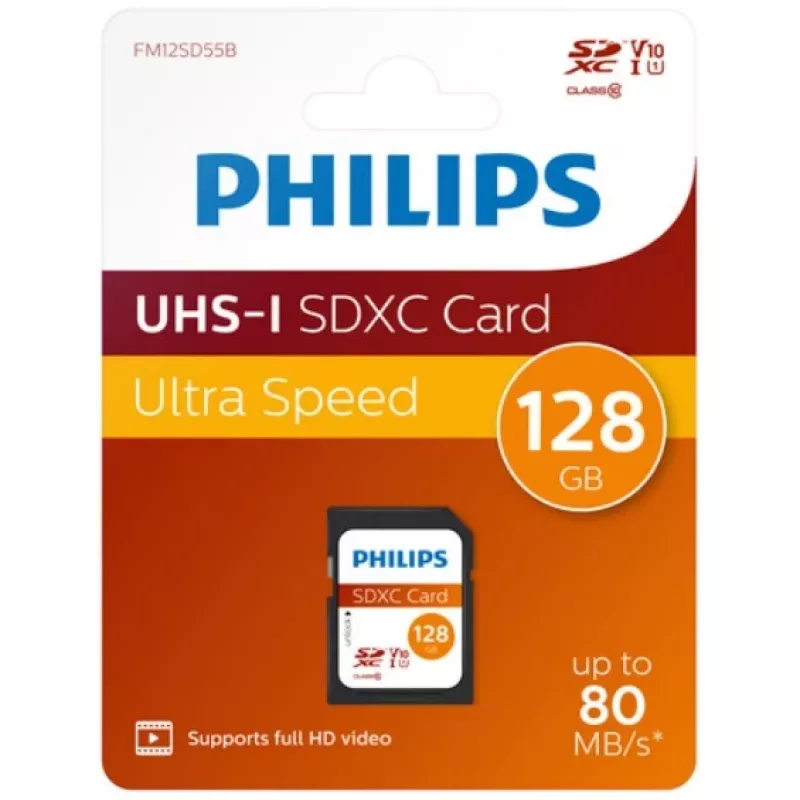 Speicherkarte Philips 128 GB SDXC UHS-I FM12SD55B/00
