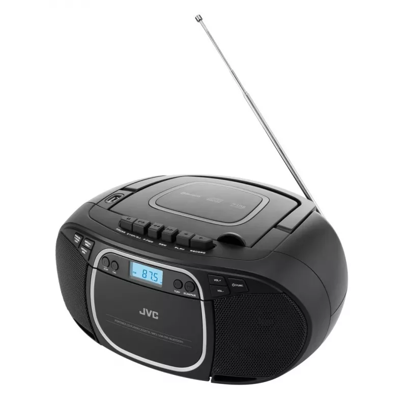 Tragbarer CD-Player JVC RC-E451B Schwarz — CD/MP3, Bluetooth, FM 87,5–108 MHz, USB, AUX, 3,2 W RMS
