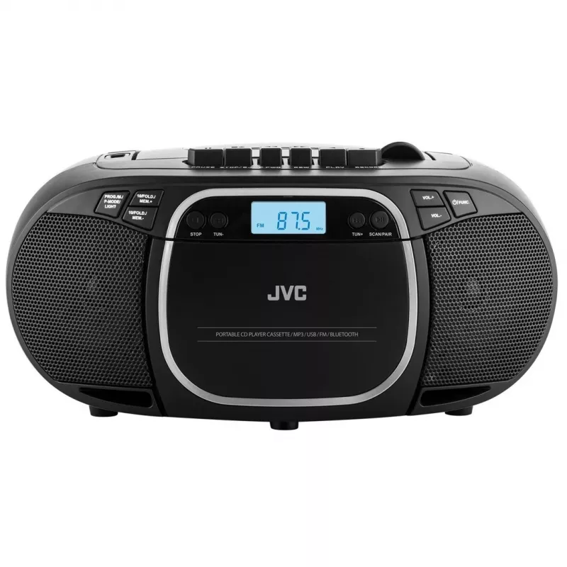 Tragbarer CD-Player JVC RC-E451B Schwarz — CD/MP3, Bluetooth, FM 87,5–108 MHz, USB, AUX, 3,2 W RMS