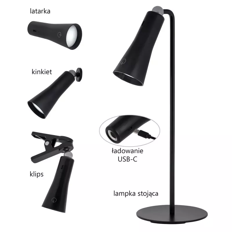 Activejet AJE-IDA 4IN1 Multifunktionslampe, schwarz