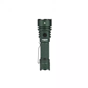 Handtaschenlampe AceBeam L16 2.0 Grün — wiederaufladbarer 21700 Li‑Ion-Akku, 5000 mAh, bis zu 2100 lm, IP68, 7 Leistungsstufen