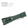 Handtaschenlampe AceBeam L16 2.0 Grün — wiederaufladbarer 21700 Li‑Ion-Akku, 5000 mAh, bis zu 2100 lm, IP68, 7 Leistungsstufen