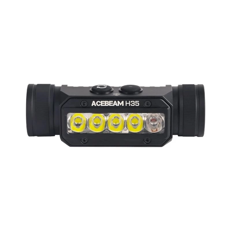 Kopflampen-Stirnlampe AceBeam H35 — LED-Stirnlampe, max. 2600 lm, 170 m Reichweite, IP68, 18650 3800 mAh, 216 Std. Laufzeit