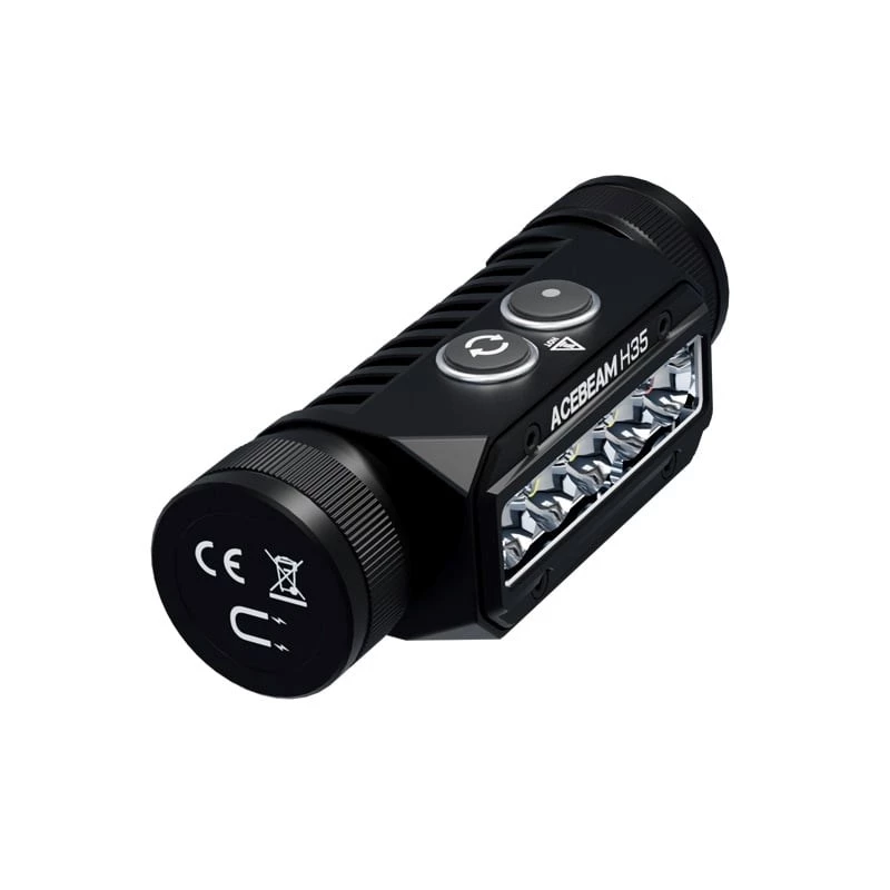 Kopflampen-Stirnlampe AceBeam H35 — LED-Stirnlampe, max. 2600 lm, 170 m Reichweite, IP68, 18650 3800 mAh, 216 Std. Laufzeit