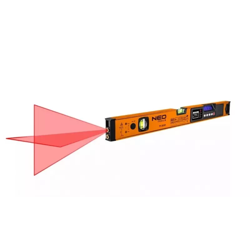 Neo Tools Wasserwaage mit elektronischer Anzeige und Laserpointer 60 cm