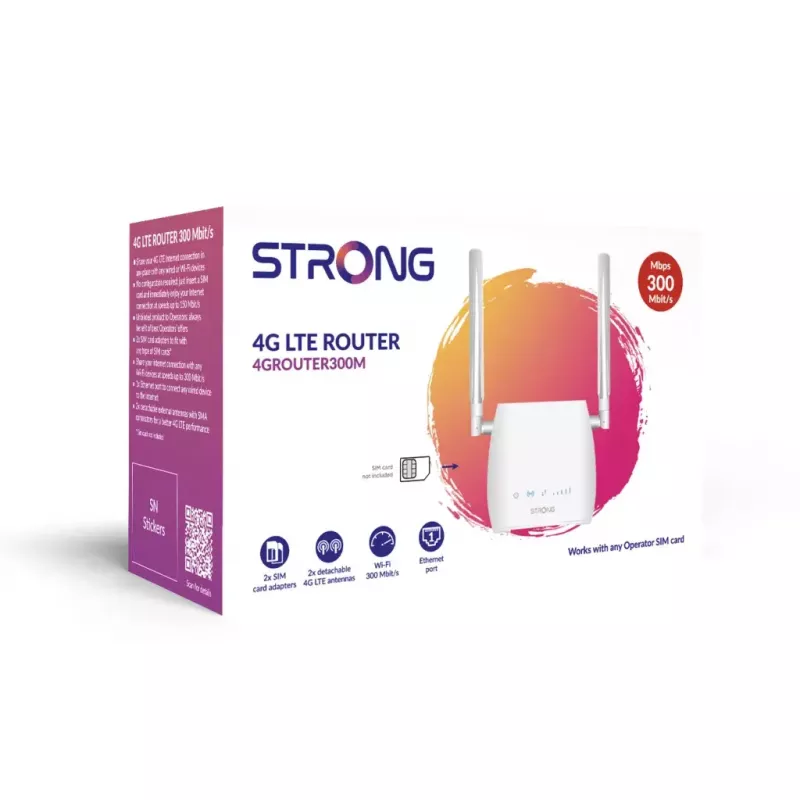 Tragbarer Router STRONG 300M Single-Band 2,4 GHz Wi-Fi 4 (802.11n) Fast Ethernet 4G Weiß