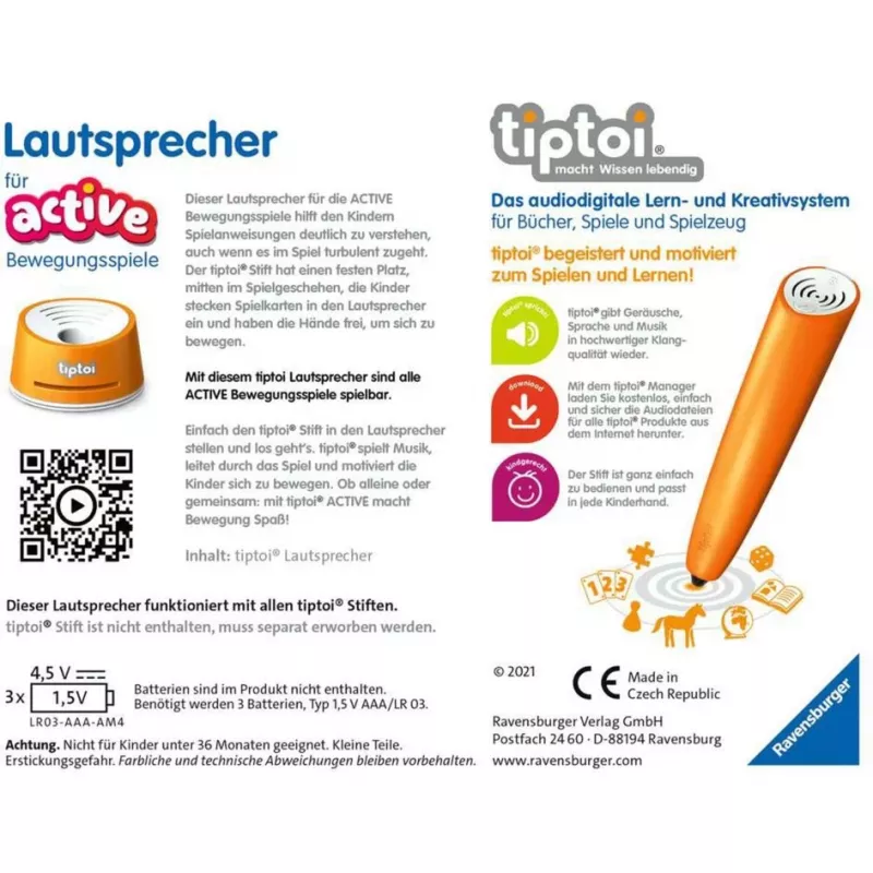 Lautsprecher Ravensburger tiptoi 00093 Mehrfarbig AAA Batterie