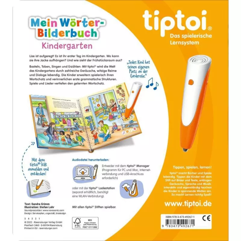 tiptoi Mein Wörter-Bilderbuch: Kindergarten, Lernbuch