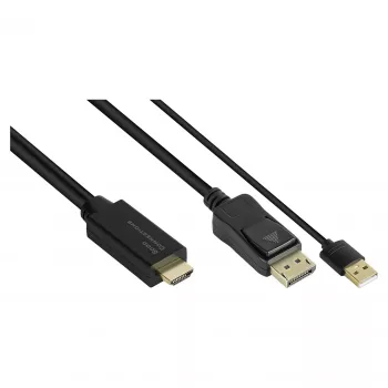 Alcasa HDMI-DP020 Videokabel-Adapter 2 m HDMI Typ A DisplayPort Schwarz