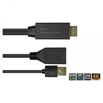 Alcasa HDMI-AD22 Videokabel-Adapter 0,3 m HDMI Typ A DisplayPort Schwarz