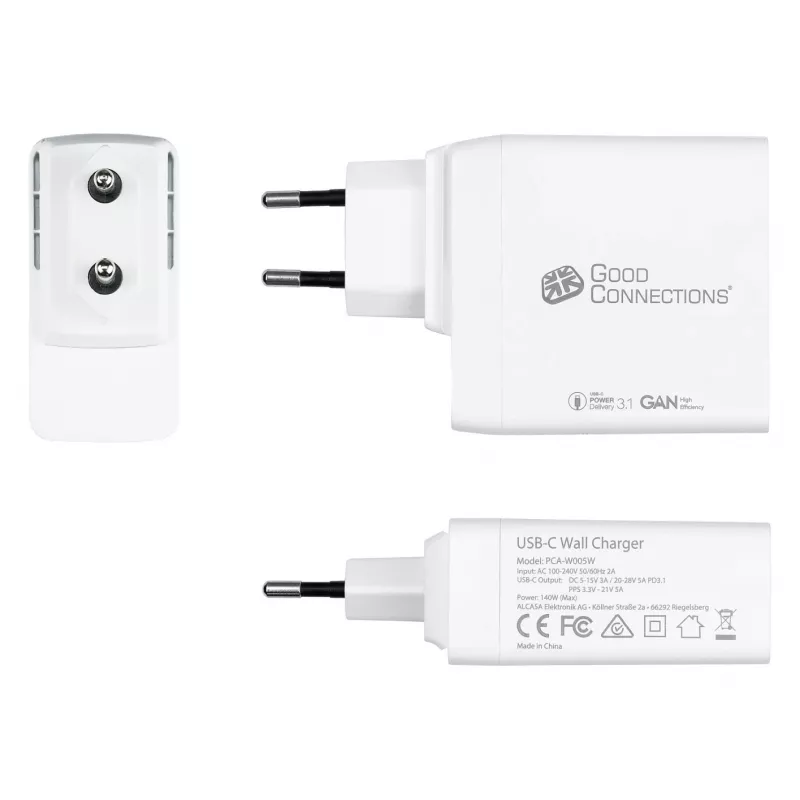 Mobiles Gerät Ladegerät Alcasa PCA-W005W Universal Weiß AC Schnellladung