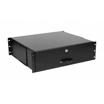 Schubladeneinheit Equip abschließbare Schublade 19 inch 3U RAL9005 Schwarz