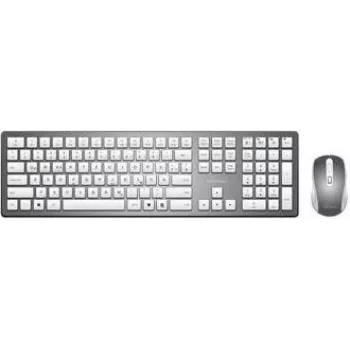 Kabelloses Tastatur- und optisches Maus-Set MediaRange MROS135 QWERTZ Silber — kabelloses Combo, QWERTZ-Layout, silber