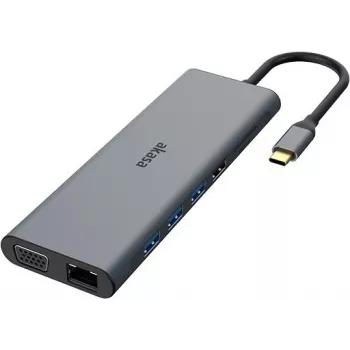 Akasa AK-CBCA28-18BK Laptop-Dockingstation & Port-Replikator Kabelgebunden USB 3.2 Gen 1 (3.1 Gen 1) Type-C Schwarz - Grau (AK-CBCA28-18BK)