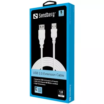 SANDBERG USB-Kabel - USB (Buchse) auf USB (Stecker) - 1,8 m