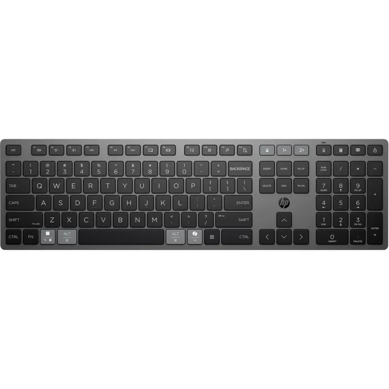 HP 720 Multi-Device Wiederaufladbare kabellose Tastatur Full-Size USB Bluetooth