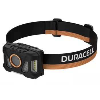 Stirnlampe Duracell DH1000R — schwarz/orange, wiederaufladbares freihändiges Licht