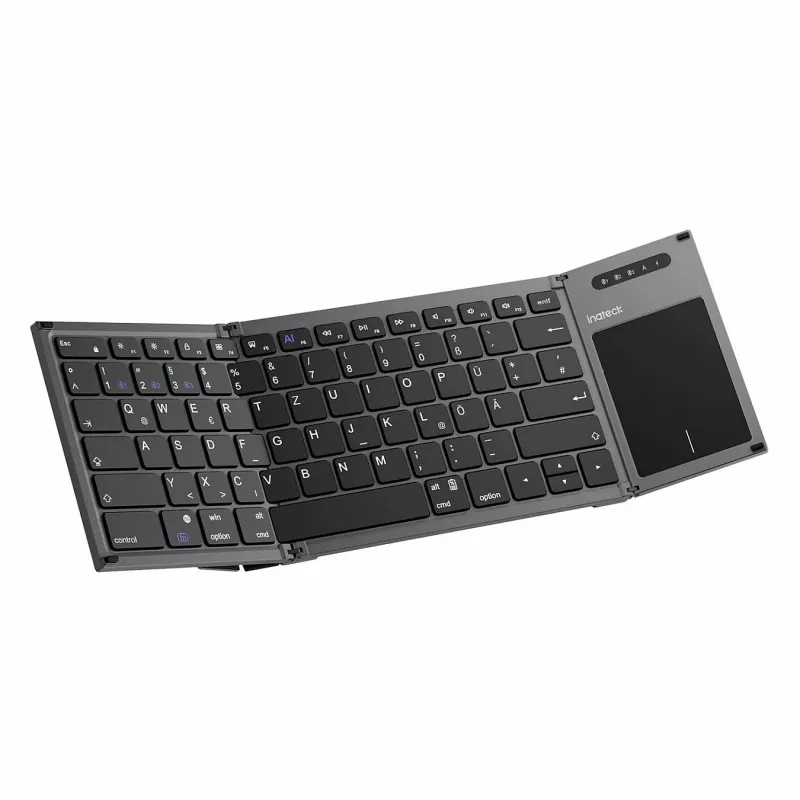 Inateck KB06101_STEEL GRAY Tastatur Home RF Wireless + Bluetooth QWERTZ English Schwarz
