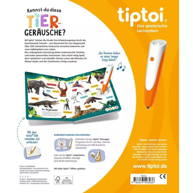 tiptoi Kennst du diese Tiergeräusche?, Lernbuch