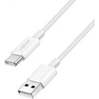 LogiLink USB 2.0 Typ-C Kabel C/m> A/m Nylon 60W Weiß - Kabel - Digital/Daten (CU0322)