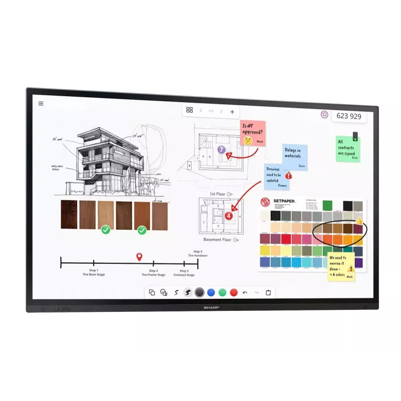 Interaktives Flachbildschirm Sharp PN-LA862 86 Zoll 4K Ultra HD Touchscreen Schwarz