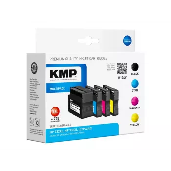 Cartridge KMP C2P42AE HP 932XL + 933XL Schwarz Farbe